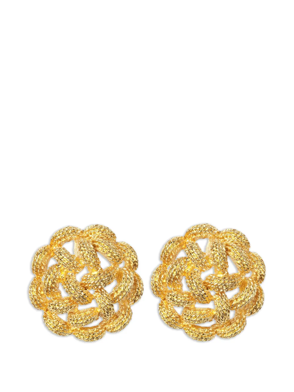 Monet Pre-Owned 1980 braided earrings - Gold