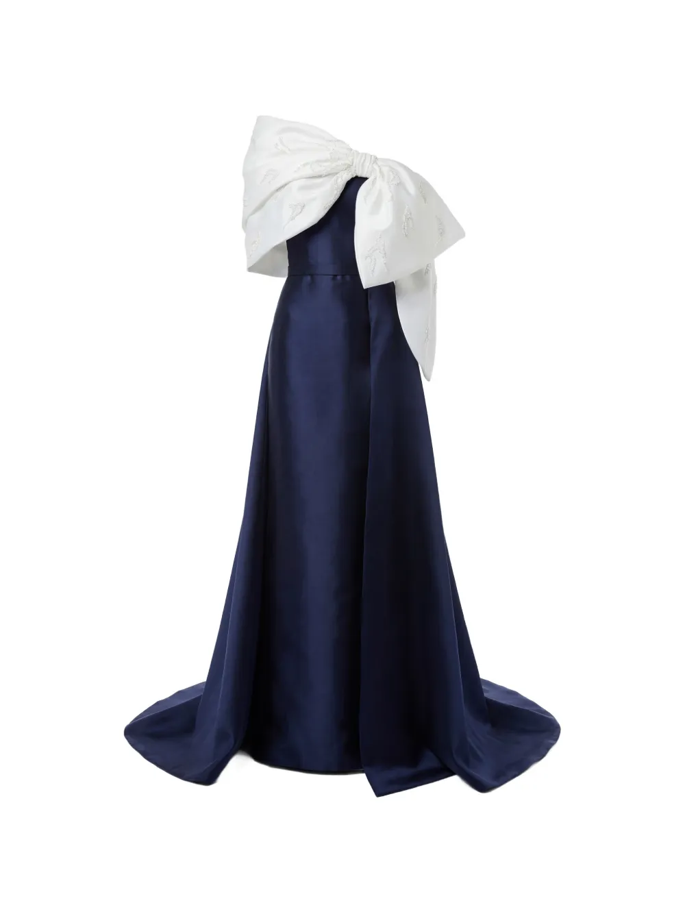 Gattinolli by Marwan bow-bodice bead-embellished gown - Blu
