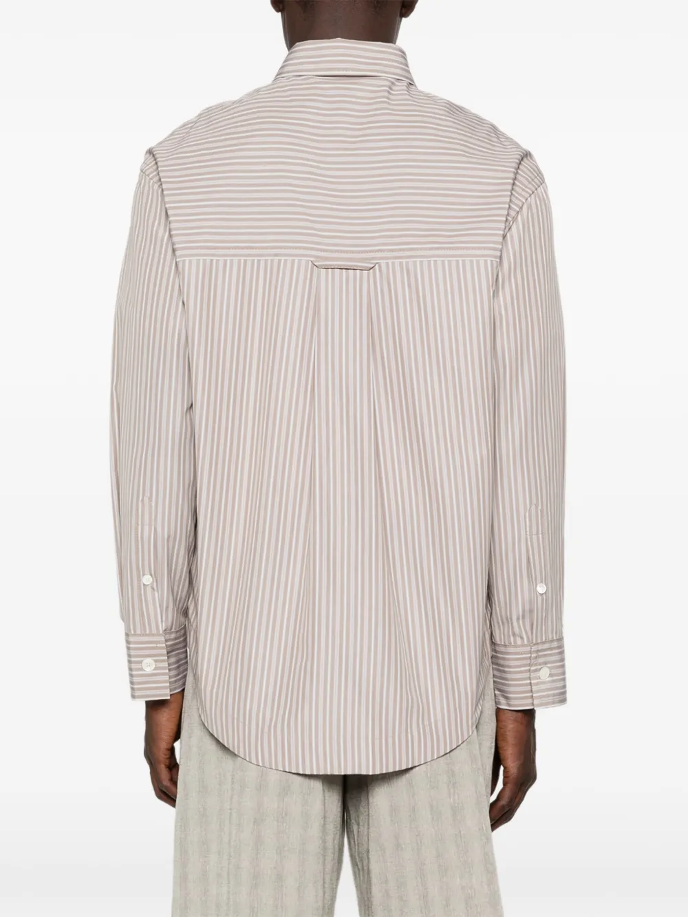 AMI Paris Gestreept shirt Beige