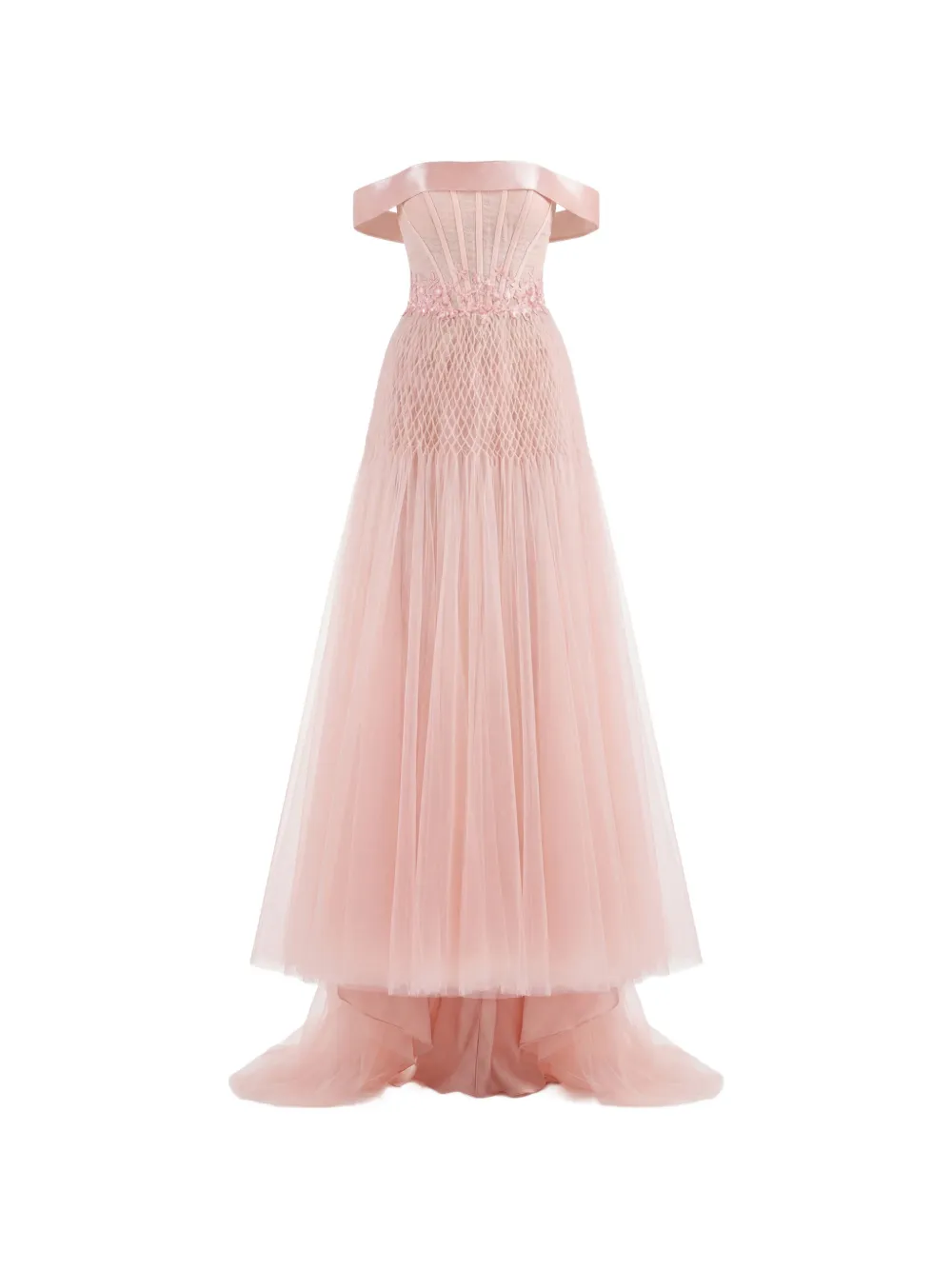Gattinolli by Marwan off-the-shoulder tulle gown - Rosa