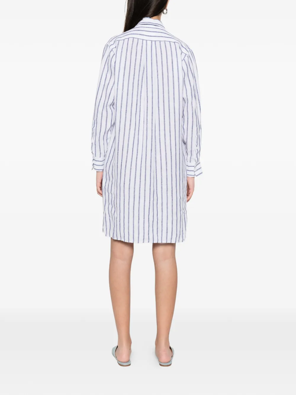 Xacus Leandra gestreepte mini-jurk Wit