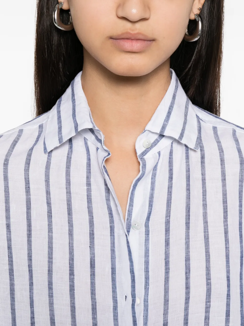 Xacus Leandra gestreepte mini-jurk Wit