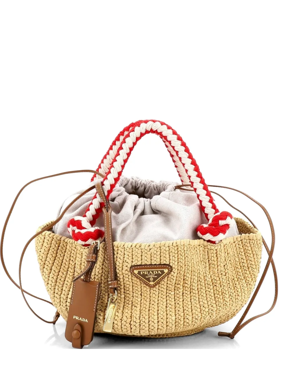 Prada Pre-Owned Borsa tote Basket piccola in rafia - Toni neutri