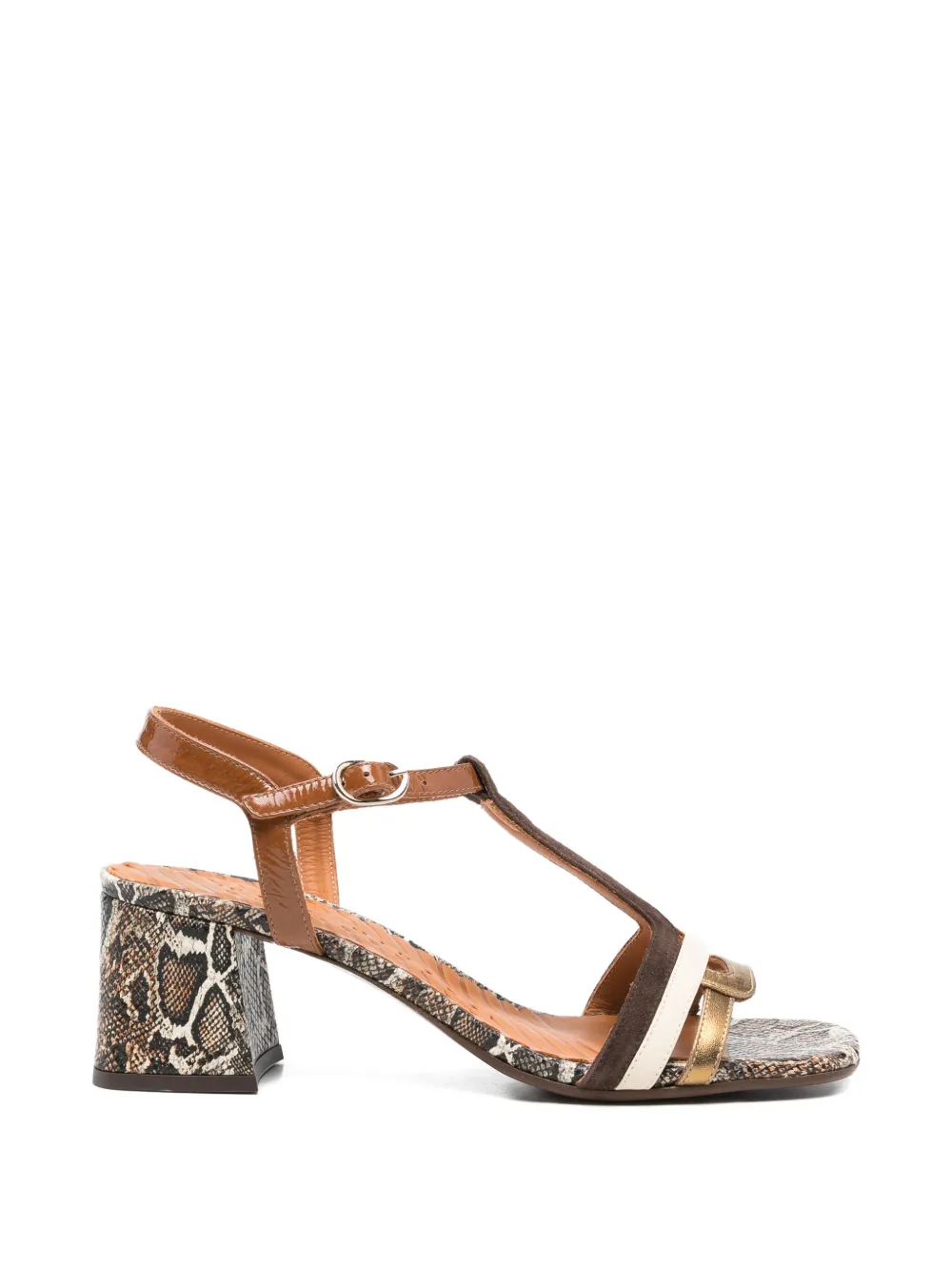 Chie Mihara Liluce snakeskin-effect T-bar sandals Bruin
