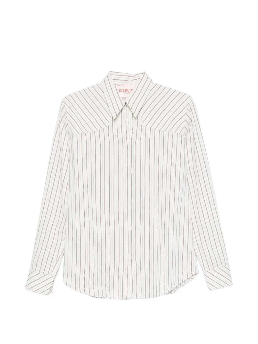 Iceberg vertical-stripe long-sleeve shirt - Bianco