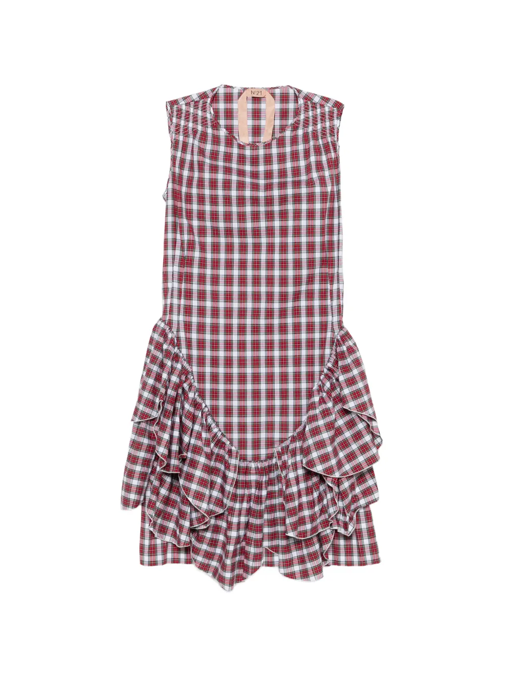 Nº21 plaid-pattern midi dress - Rosso