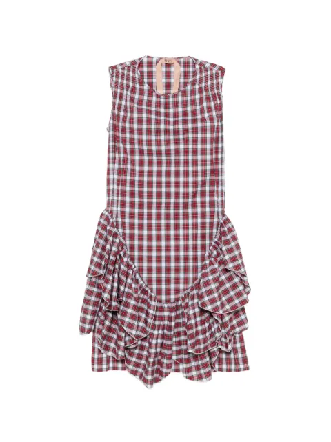 Nº21 plaid-pattern midi dress