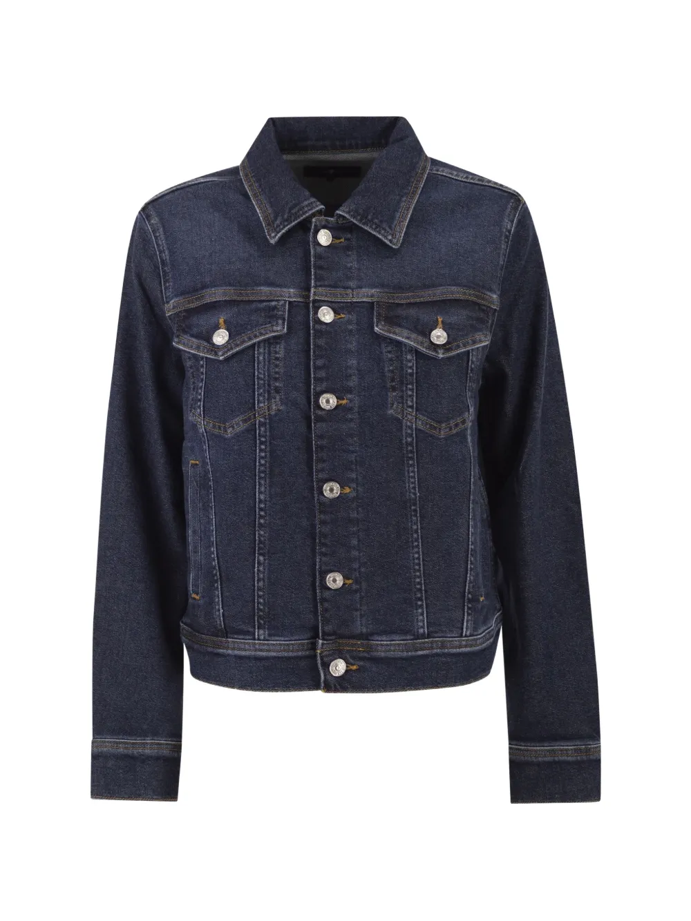 7 For All Mankind contrast-stitch denim jacket - Blu