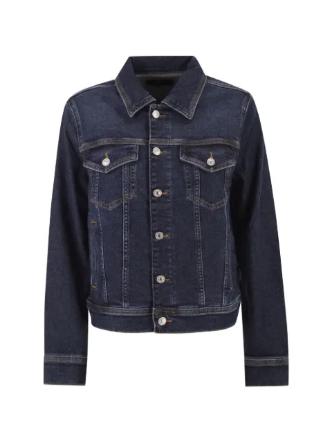 7 For All Mankind chamarra de mezclilla con costuras en contraste
