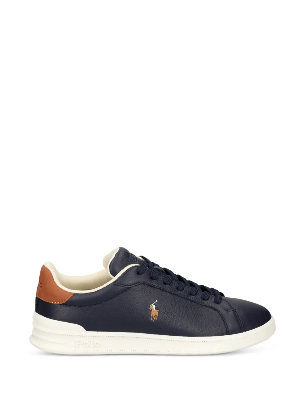 Polo Ralph Lauren logo-embroidered leather sneakers - Blu