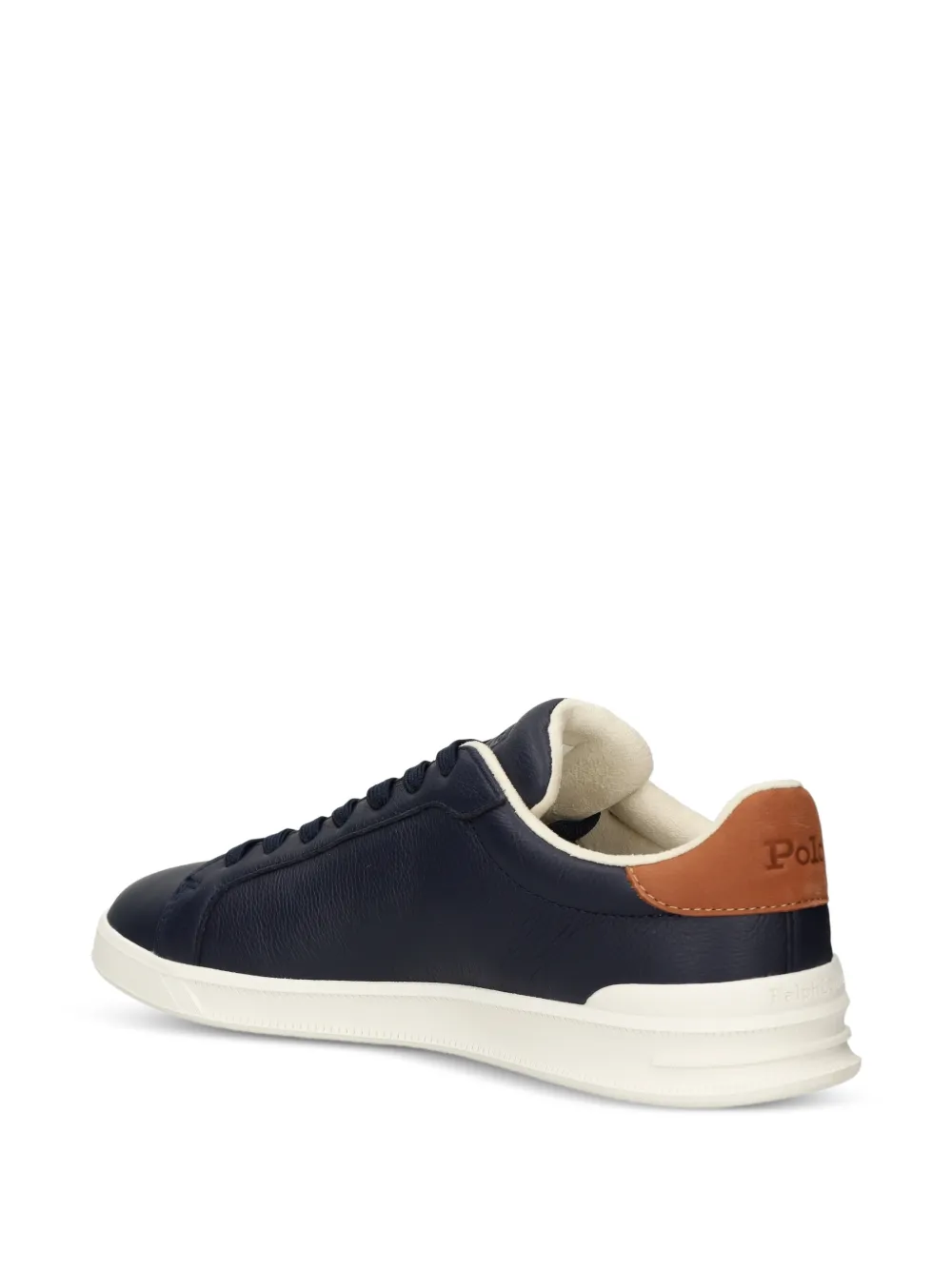 Polo Ralph Lauren logo-embroidered leather sneakers Blauw