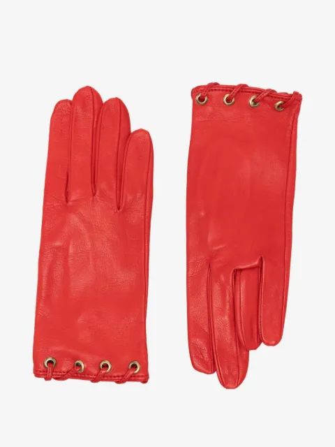 Manokhi lace-detail leather gloves