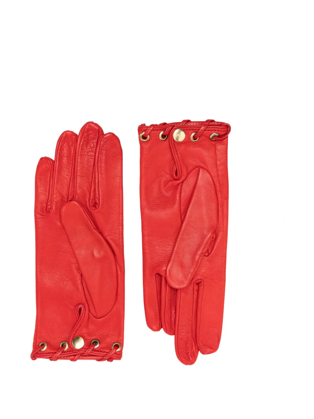 Manokhi Leren handschoenen met kanten detail Rood