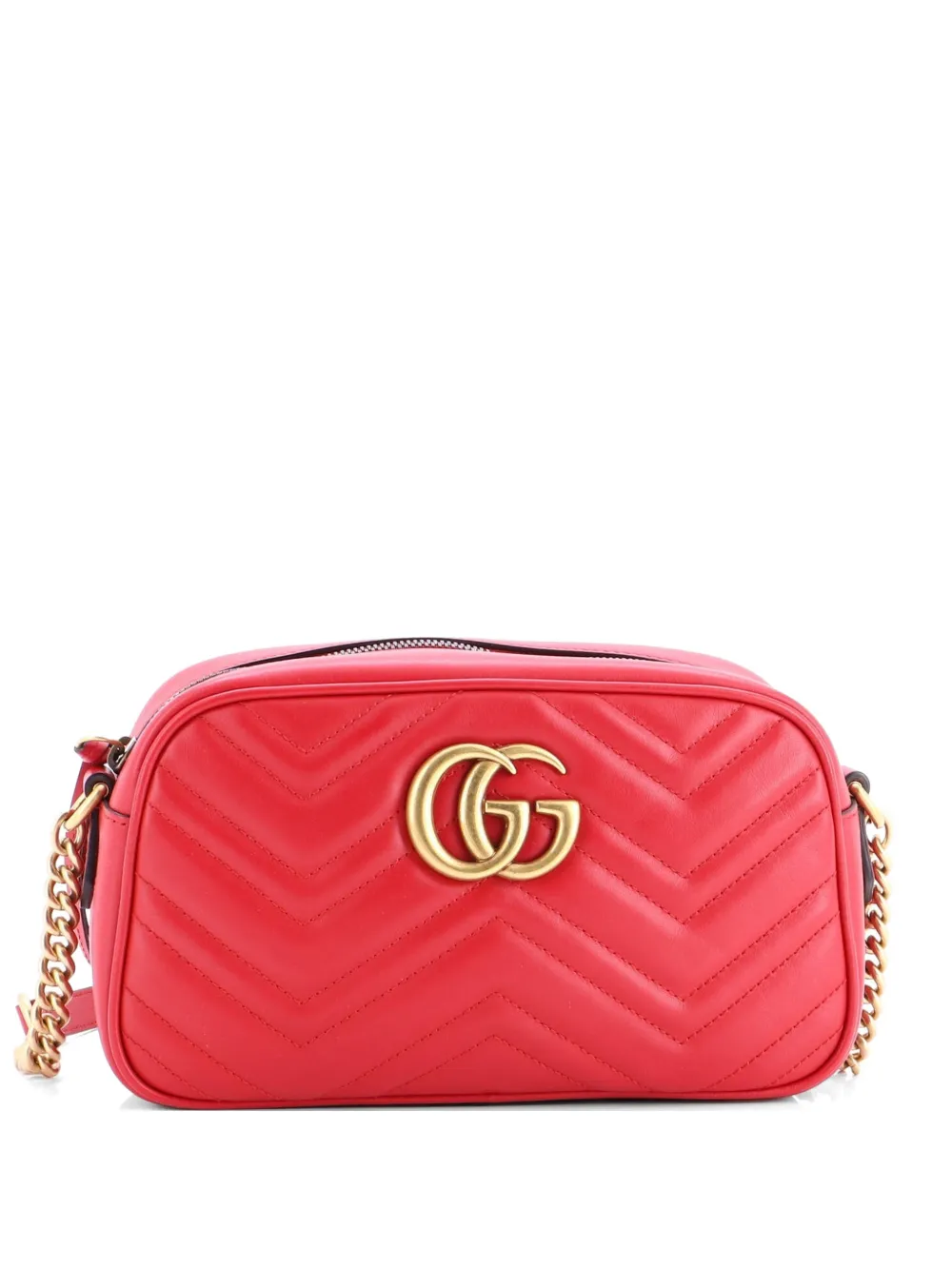 Gucci Pre-Owned Borsa a tracolla GG Marmont piccola in pelle matelassé - Rosso