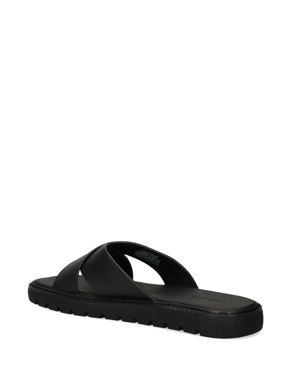 Calvin Klein cross-strap leather sandals Zwart