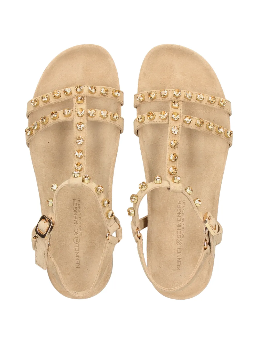Kennel & Schmenger crystal-embellished leather sandals Beige