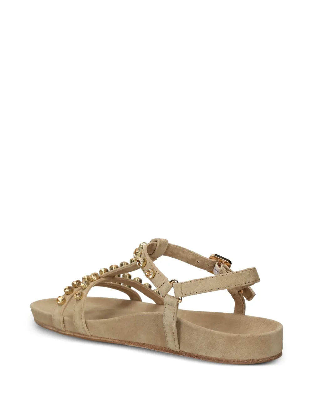 Kennel & Schmenger crystal-embellished leather sandals Beige