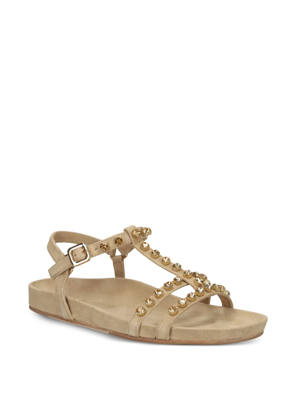 Kennel & Schmenger crystal-embellished leather sandals Beige