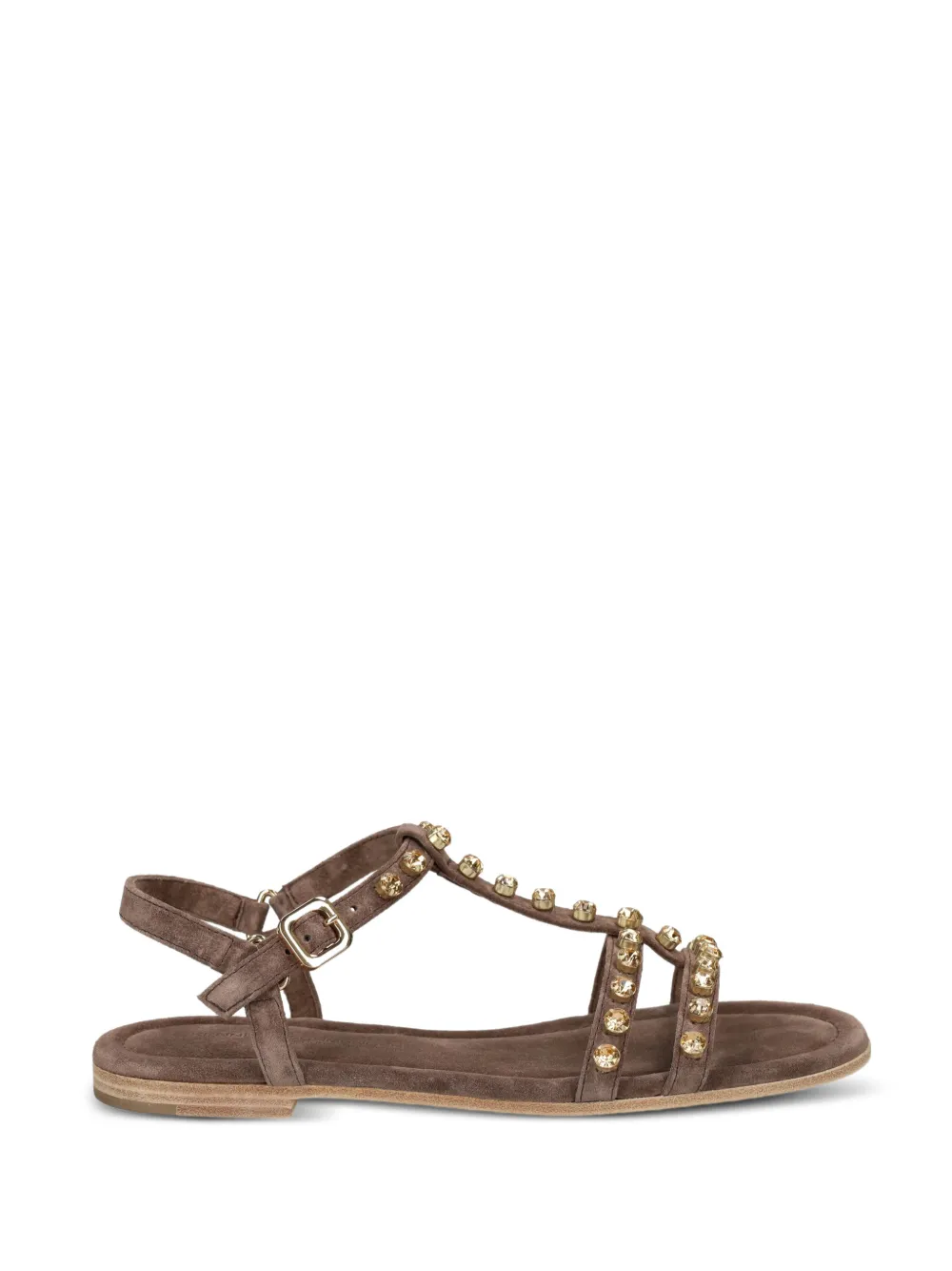 Kennel & Schmenger Carly crystal-embellished T-bar sandals Bruin