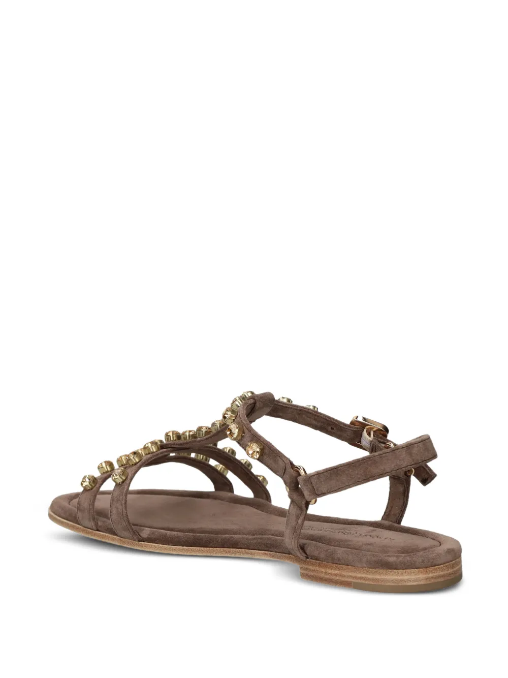 Kennel & Schmenger Carly crystal-embellished T-bar sandals Bruin