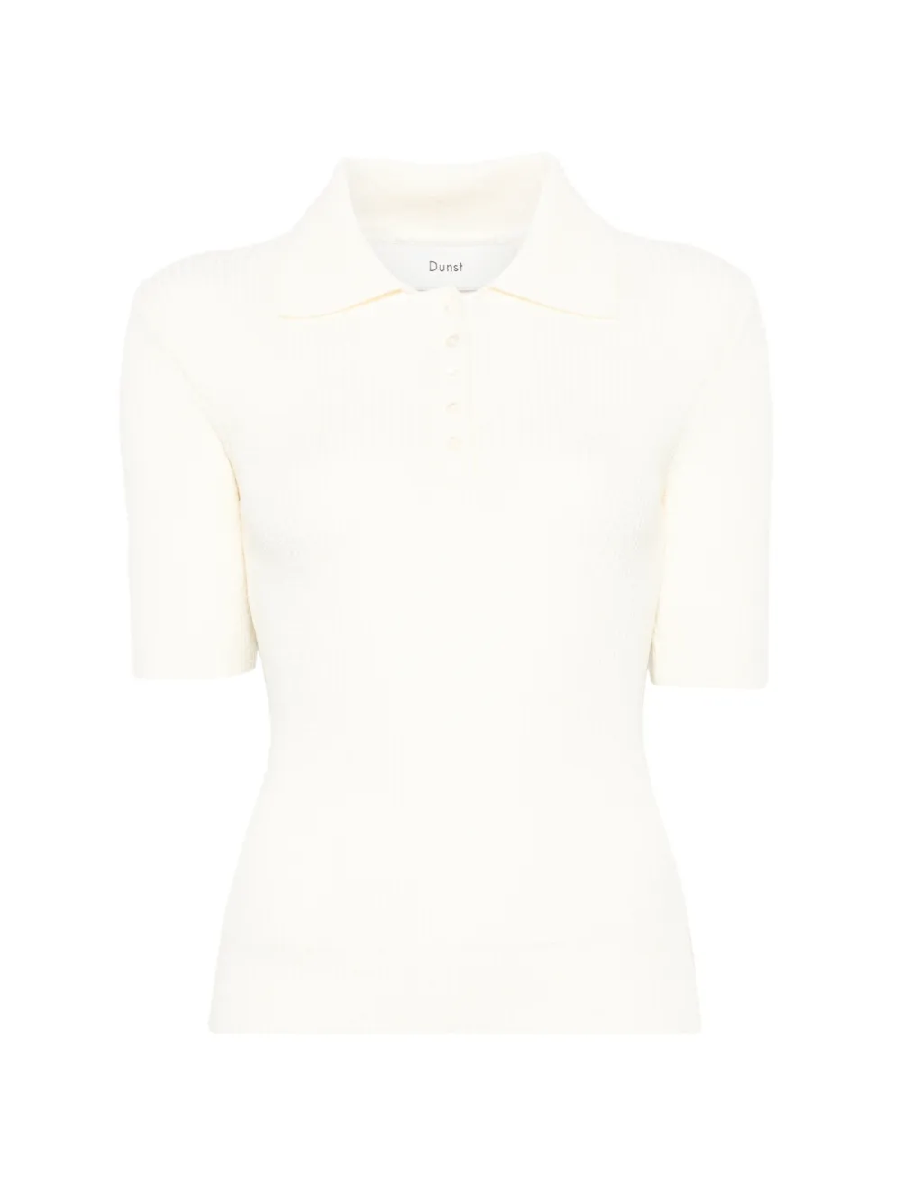 DUNST ribbed-knit polo top - Toni neutri