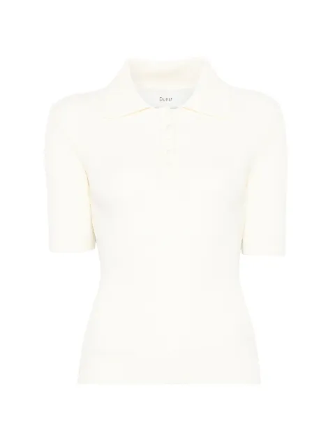 DUNST ribbed-knit polo top