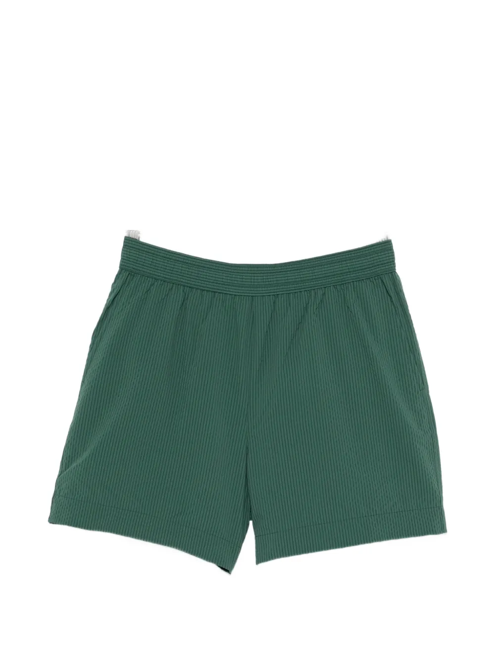 Maison Kitsuné seersucker logo-patch swim shorts - Verde