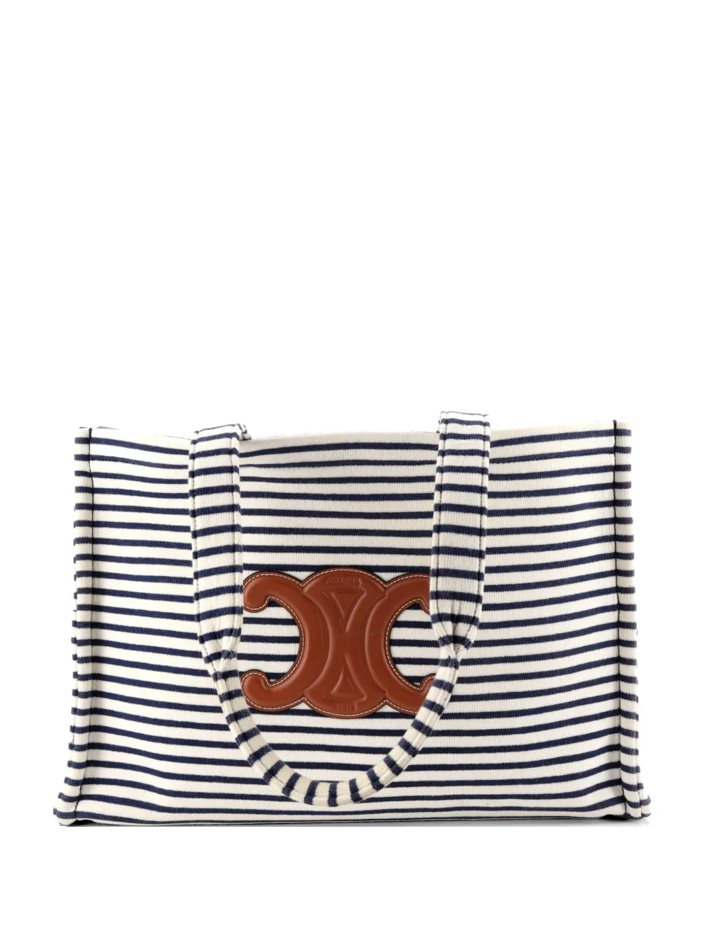 Celine Pre-Owned Borsa tote Cabas Thais Triomphe grande in tela a righe - Blu