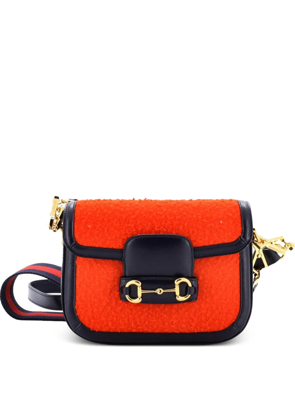 Gucci Pre-Owned Horsebit 1955 Shoulder Bag Wool Mini crossbody bag - Blu