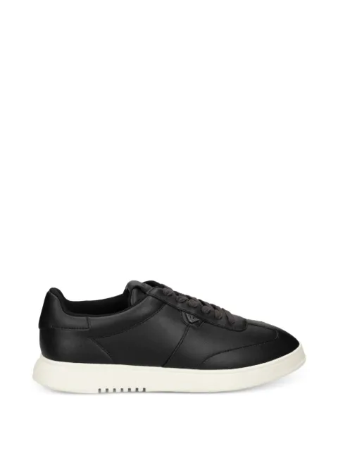 Emporio Armani logo-plaque leather sneakers