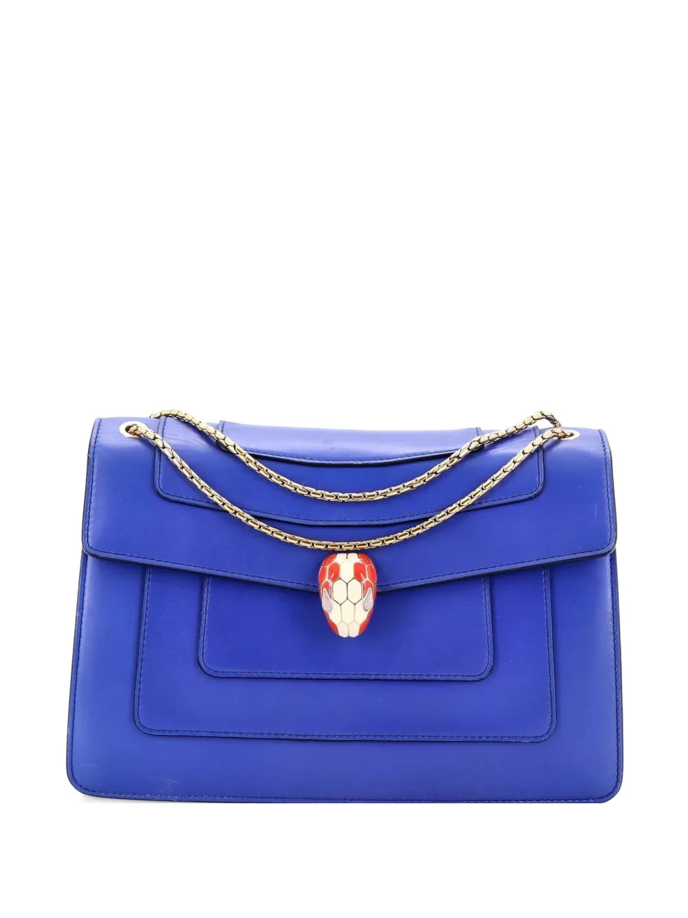 Bvlgari Pre-Owned Serpenti Forever Shoulder Bag Leather Small crossbody bag - Blu