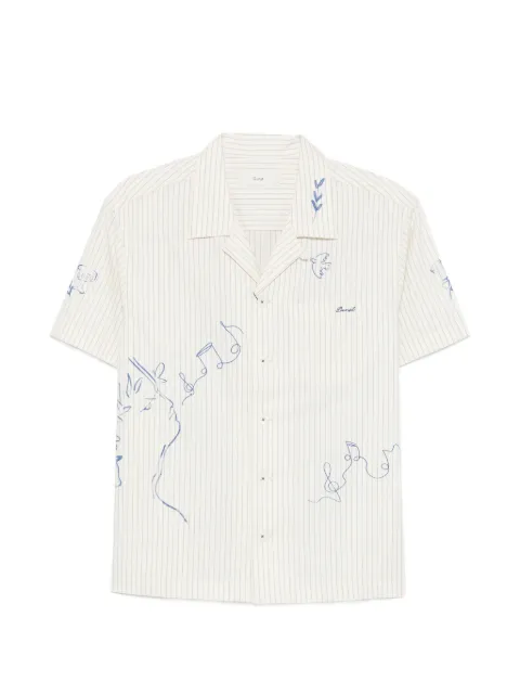 DUNST graphic-print pinstripe shirt