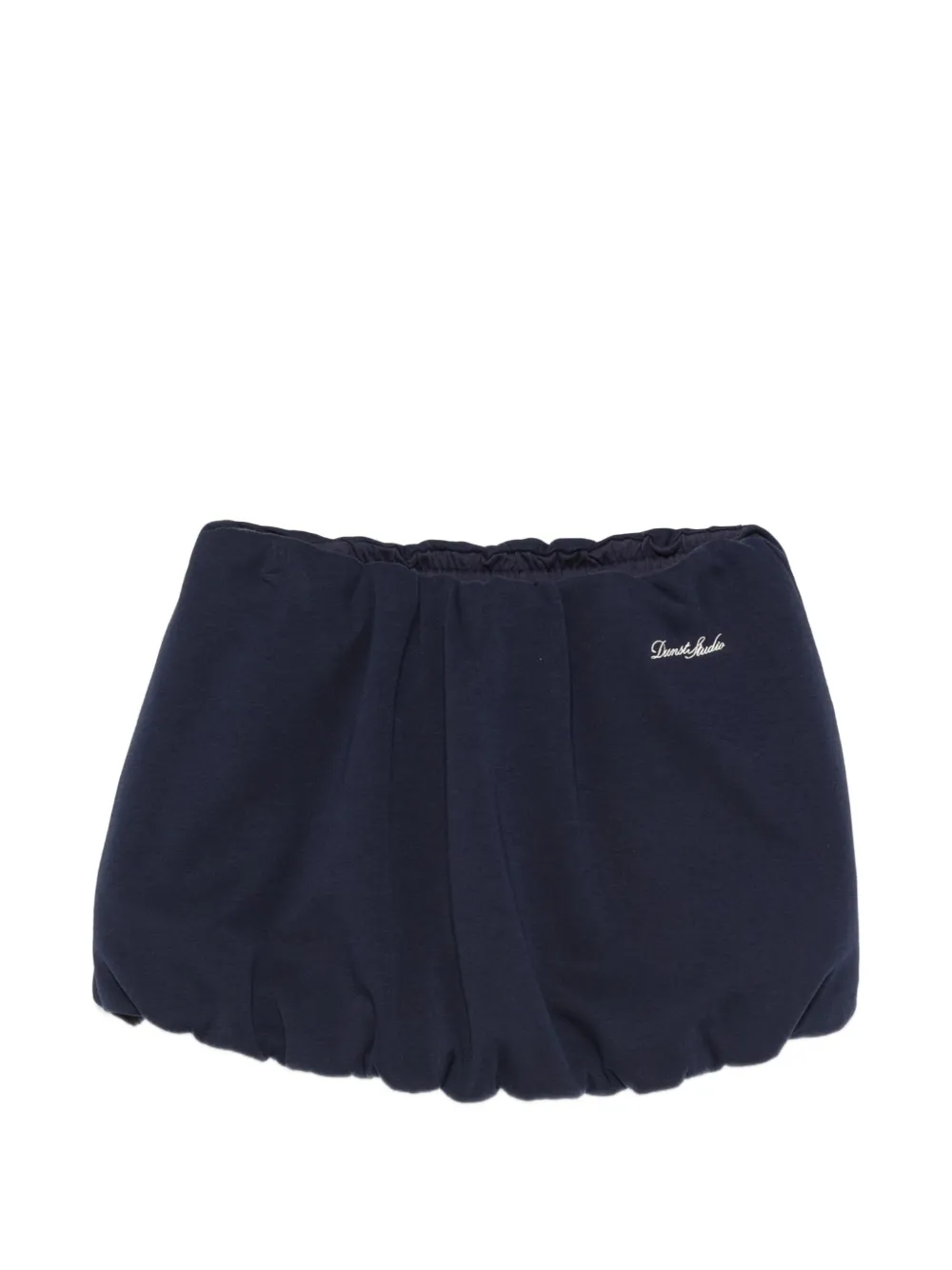 DUNST bubble-hem gathered mini skirt - Blau
