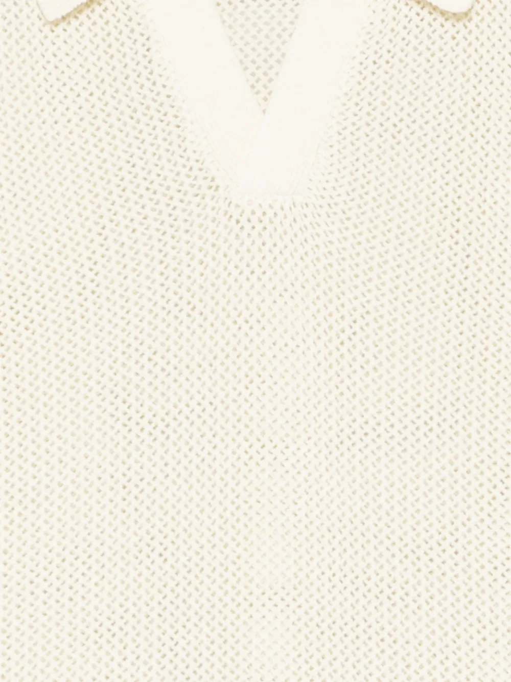 DUNST Opengebreid T-shirt met polokraag Beige