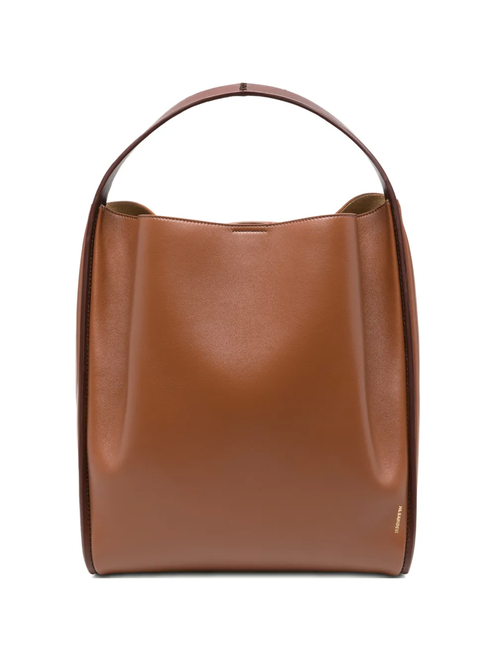 Jil Sander Pivot leather tote bag - Marrone