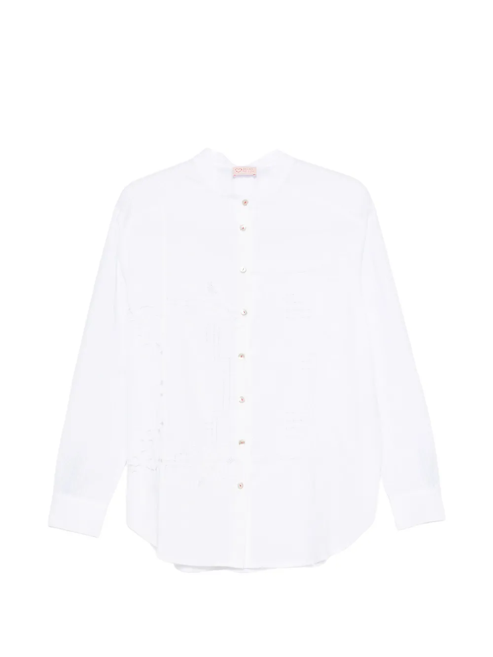 RELAX RE-LUX embroidered long-sleeve shirt - Bianco