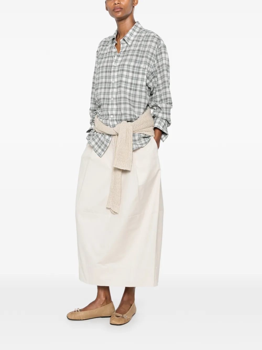 DUNST Geruit shirt Groen
