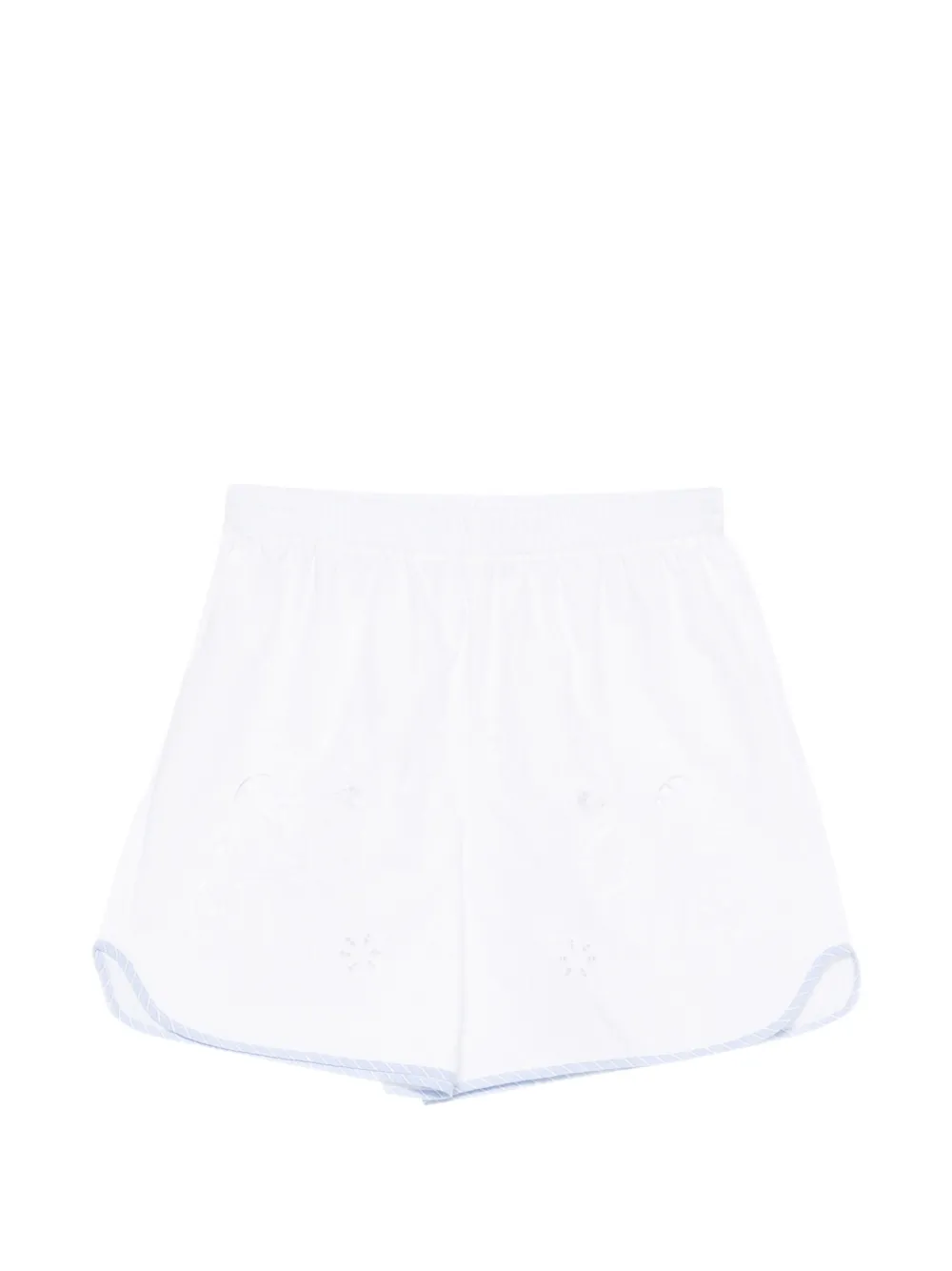 RELAX RE-LUX piped curved-hem shorts - Bianco