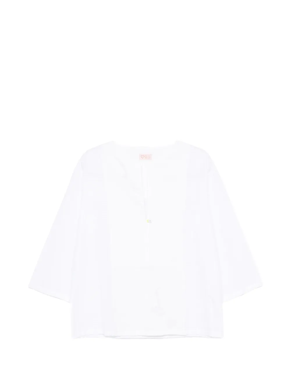 RELAX RE-LUX V-neck three-quarter sleeve tunic top - Weiß