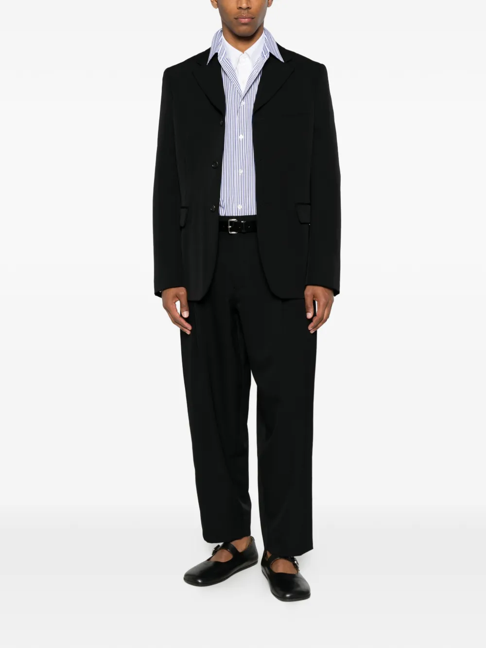 Comme des Garçons Homme Plus Blazer met enkele rij knopen en gekerfde revers Zwart