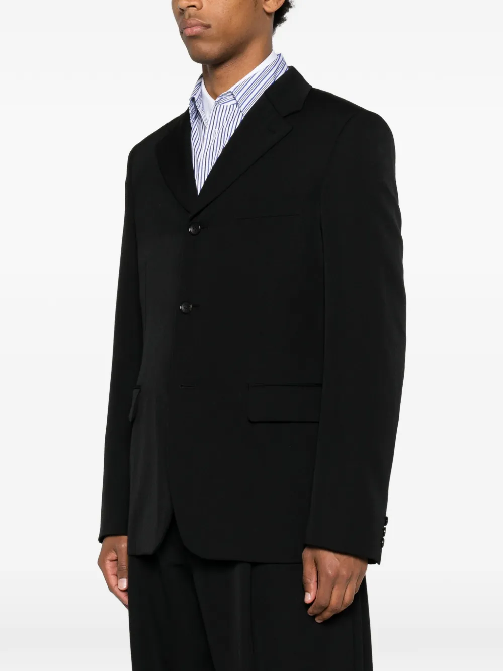 Comme des Garçons Homme Plus Blazer met enkele rij knopen en gekerfde revers Zwart