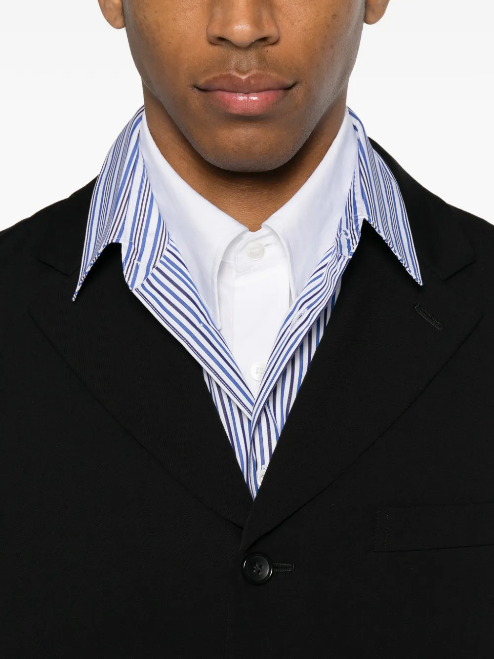 Comme des Garçons Homme Plus Blazer met enkele rij knopen en gekerfde revers Zwart