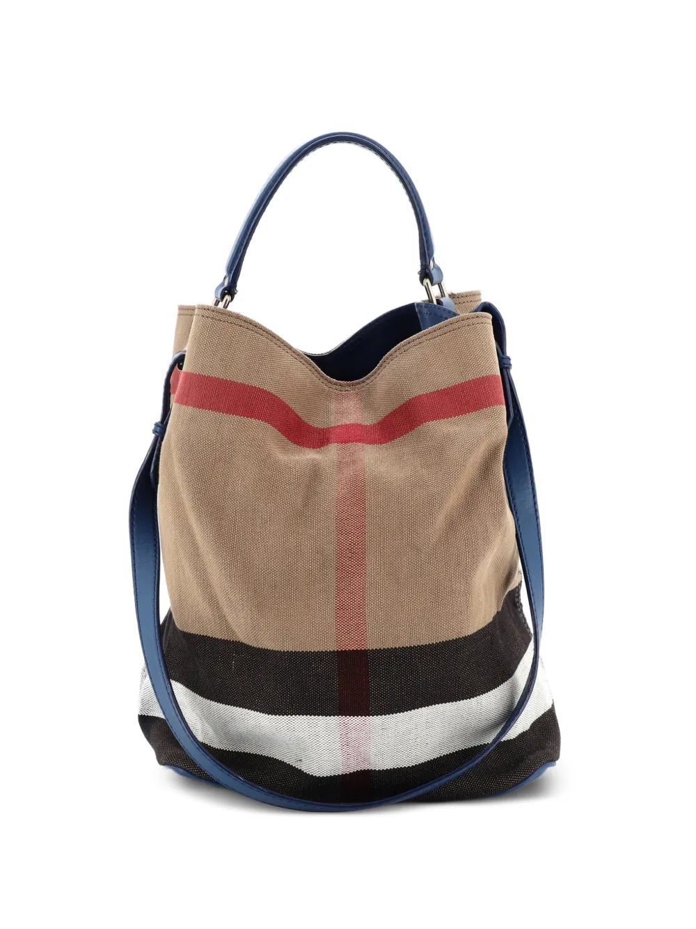 Burberry Pre-Owned Mittelgroße Ashby Beuteltasche mit House Check - Blau