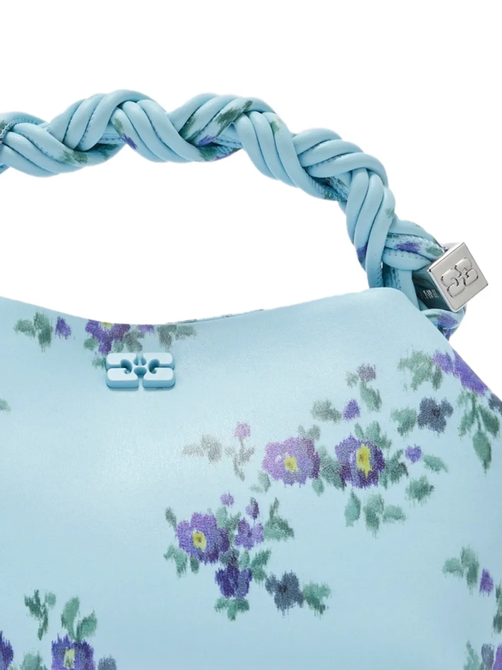 GANNI Shopper met bloemenprint Blauw