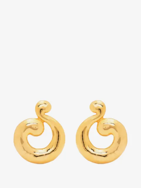 Susan Caplan Vintage 1990s hammered swirl clip-on earrings