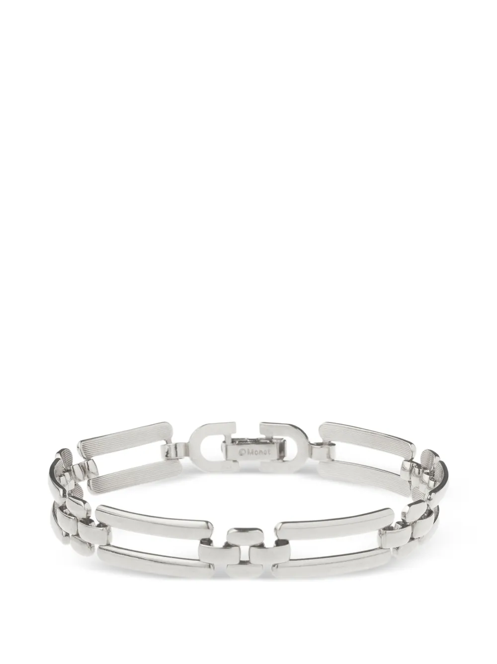 Monet Pre-Owned 1980s fold-over clasp closure bracelet - Argento