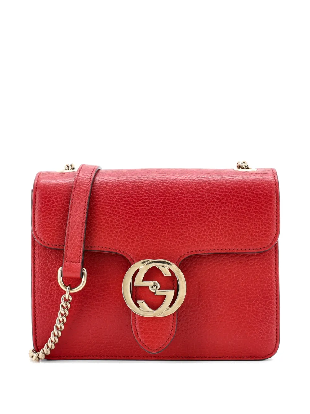 Gucci Pre-Owned Interlocking Leather Small shoulder bag - Rosso