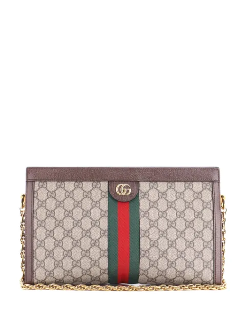 Gucci Pre-Owned Borsa a spalla Ophidia media in tela cerata GG con catena