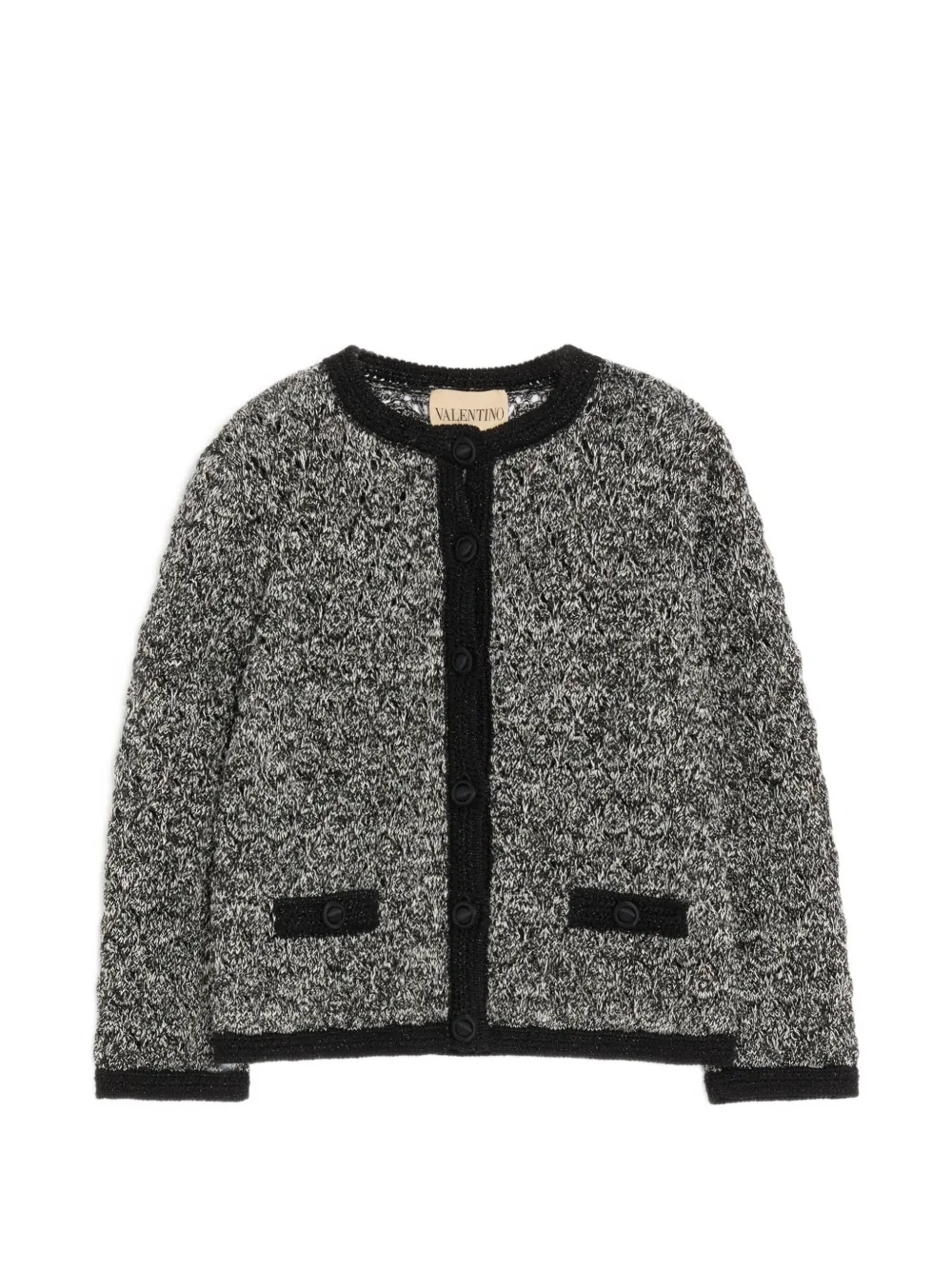 Valentino Garavani Strickjacke aus Leinen und Lurex - Schwarz
