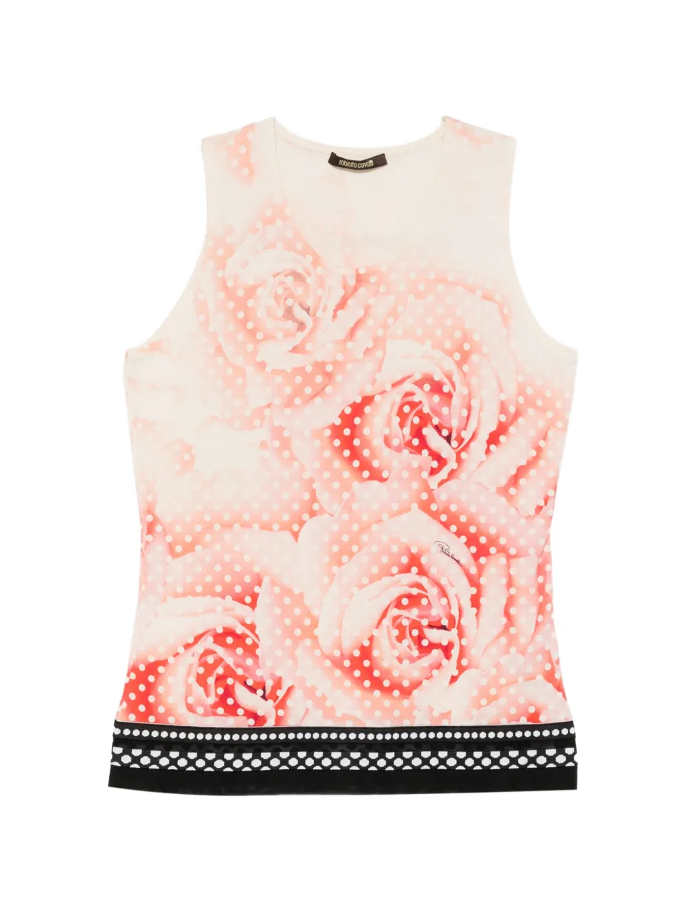 Roberto Cavalli Vintage 2000s floral-print tank top - Rosa